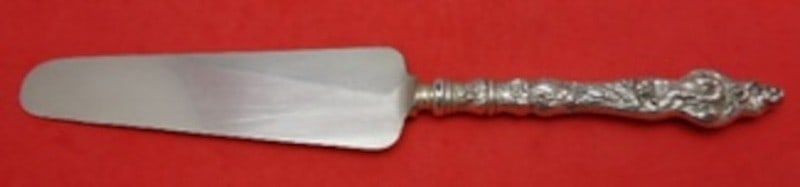 Sterling Cake Server Les Six Fleurs Pattern Hollow Handle Silverplate Blade 10 3/4" (1 of 2)
