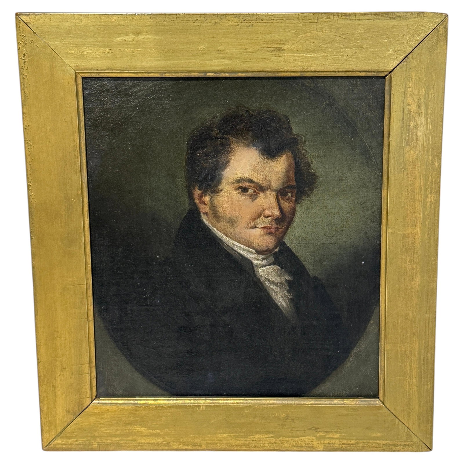 Federal Era Gentleman Portrait American School Oil Painting 10.5 x 11.5 (1 of 8)