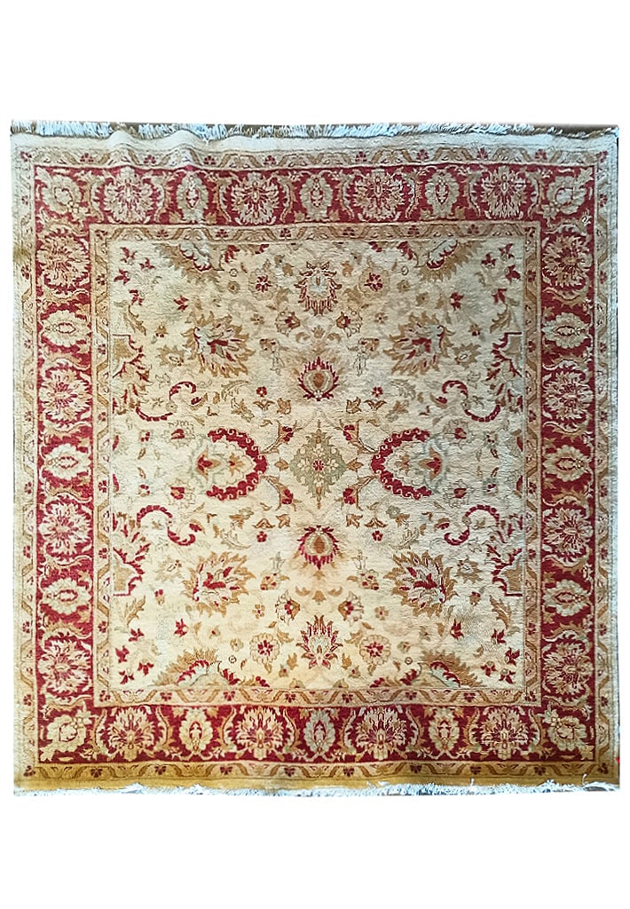 Handmade Chobi Rug 6.4 x 6.7 Feet Premium Quality: Handmade Chobi Rug 6.4 x 6.7 Feet Premium Quality Free continental US Shipping Enhance your living space with this beautifully crafted 6.4 x 6.7 square Chobi rug. This handmade rug features intricate 