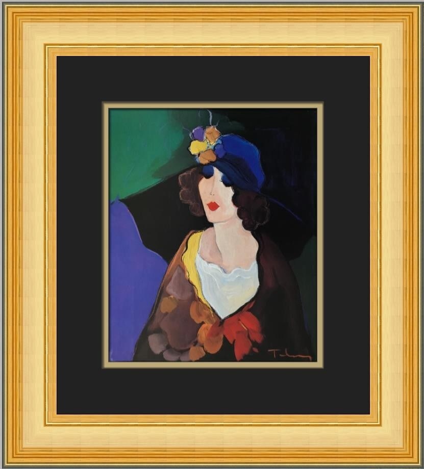 Itzchak Tarkay Debbie Custom Framed Art Print 1979 (1 of 2)