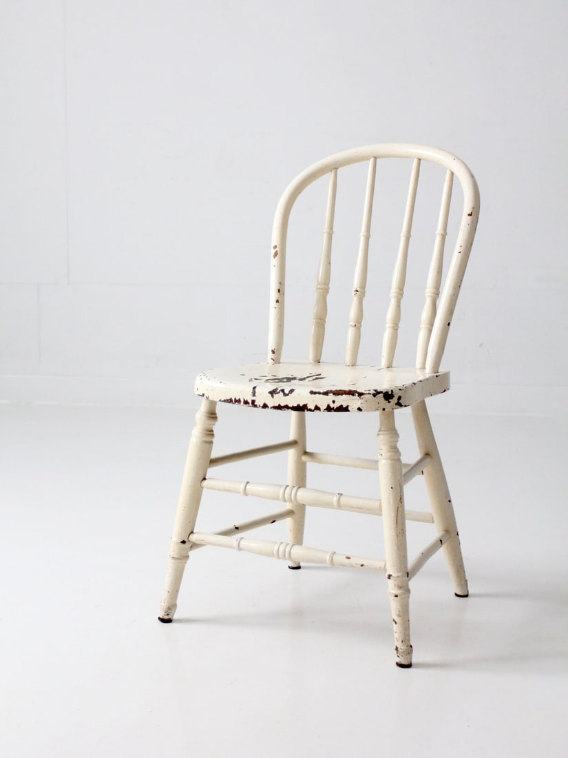 Cream Painted Windsor Chair with Bow Back and Turned Spindles (1 of 15)