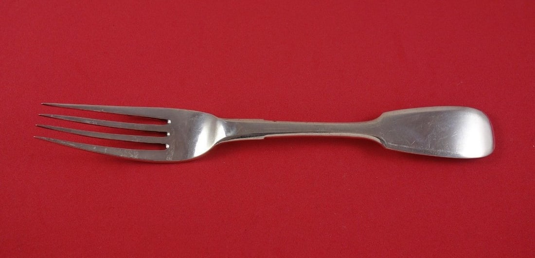 Antique Russian Sterling Silver Fork 8 inch 1895 Flatware: Antique Russian Sterling Silver Fork 8 inch 1895 Flatware This exquisite Russian sterling silver dinner fork dates back to 1895, showcasing a classic design from the late 19th century. Crafted from hi