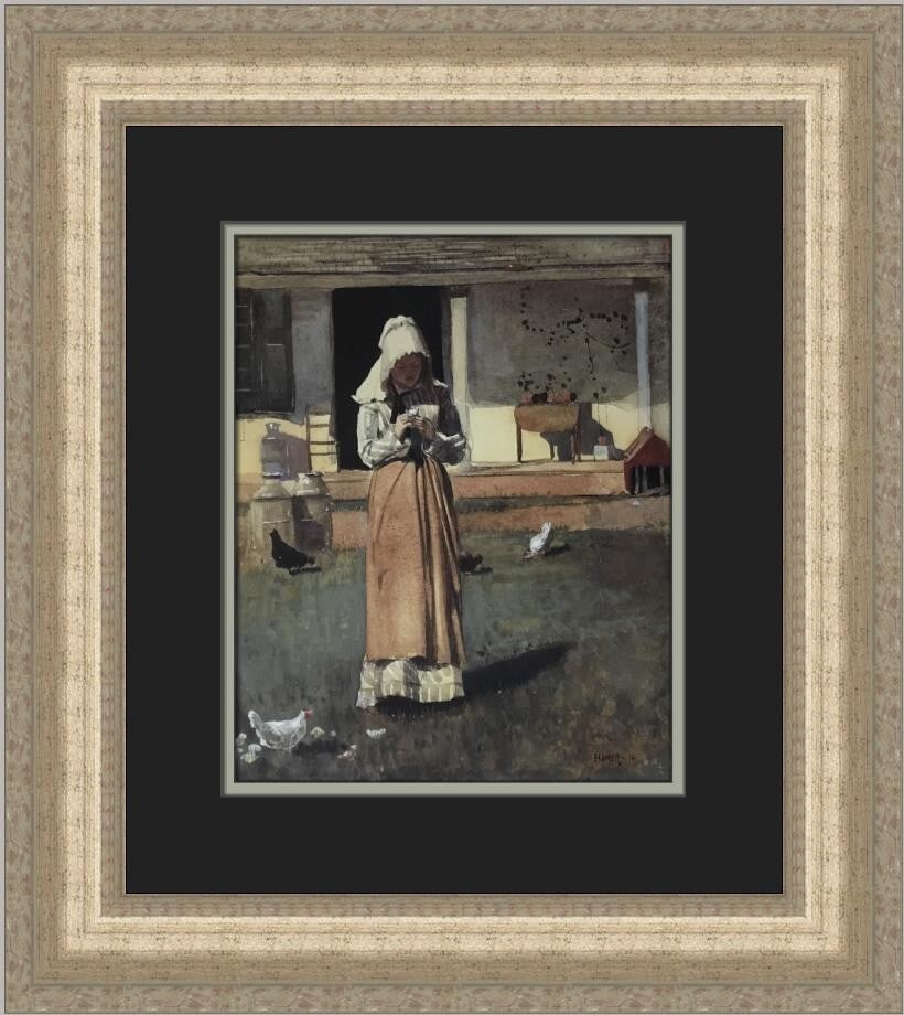 Winslow Homer The Sick Chicken Custom Framed Art Print 18x16: Winslow Homer The Sick Chicken Custom Framed Art Print 18x16 This stunning custom framed print features Winslow Homer's renowned artwork titled "The Sick Chicken." Produced in 1996, this medium-sized 