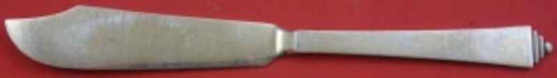 Georg Jensen Pyramid Sterling Silver Fish Knife 7 3/4 Inches (1 of 2)