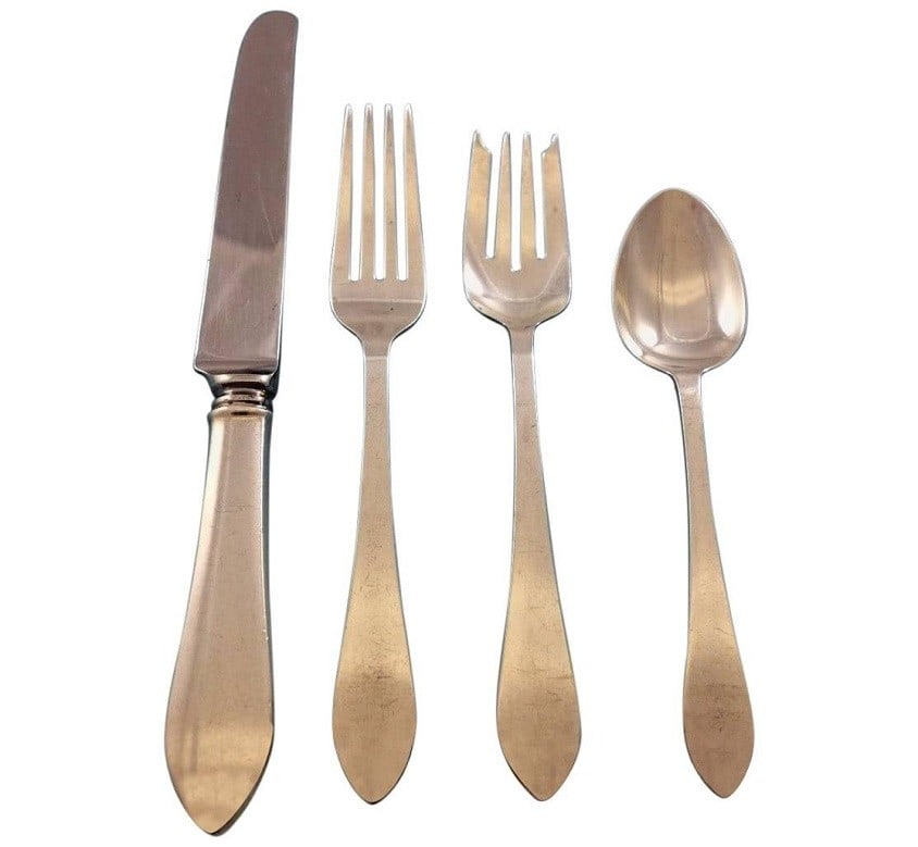 Tiffany Faneuil Sterling Silver 51 Piece Flatware Set for 12: Tiffany Faneuil Sterling Silver 51 Piece Flatware Set for 12 This is an exceptional Faneuil pattern flatware set by Tiffany & Co., crafted from sterling silver and designed for a service of 12. Origin