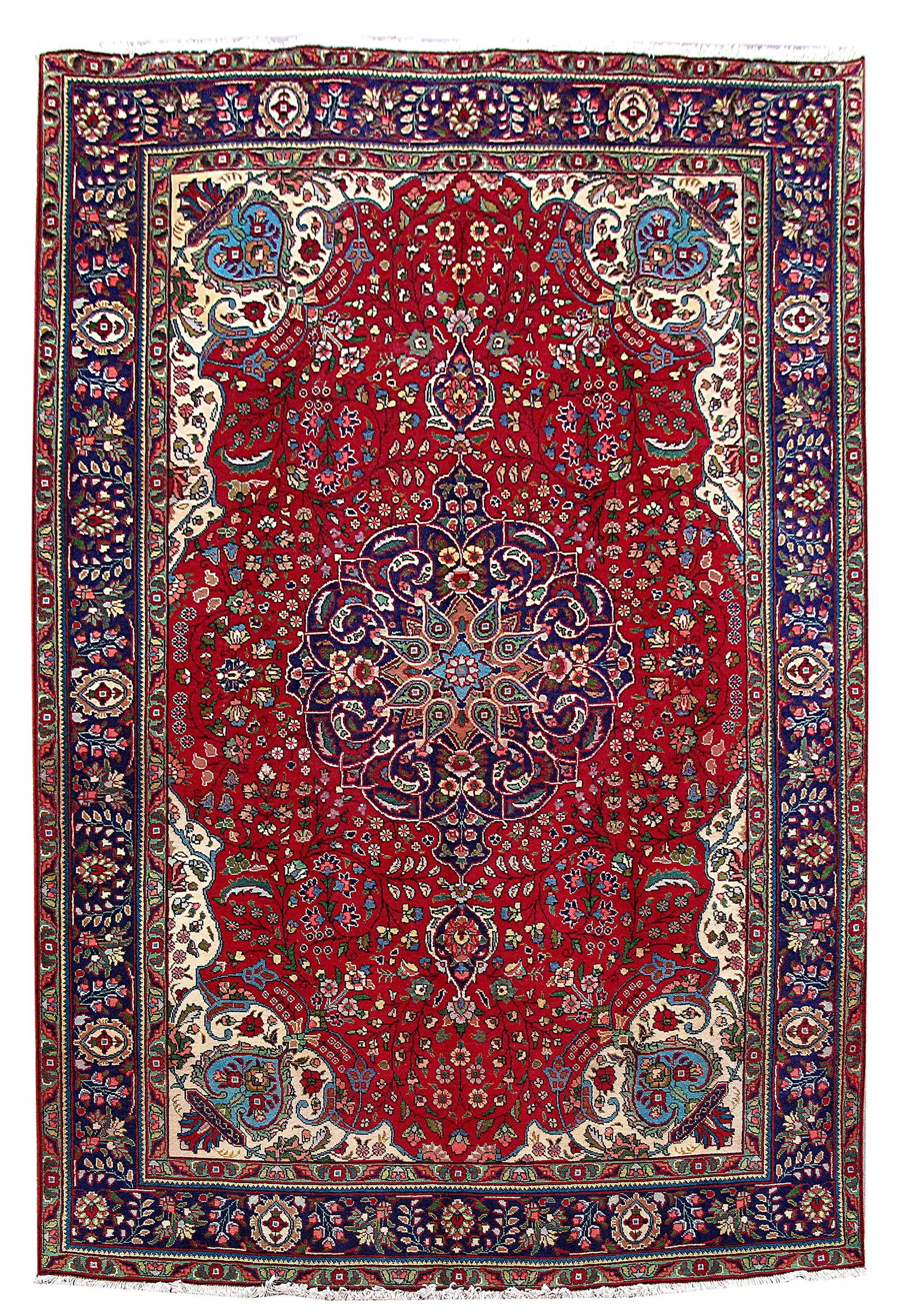 Persian Tabriz Handmade Wool Rug 6.7 x 9.9: Persian Tabriz Handmade Wool Rug 6.7 x 9.9 Free continental US Shipping Enhance your space with this exquisite 6.7 x 9.9 Persian Tabriz Handmade Wool Rug. Crafted with meticulous attention to detail, 