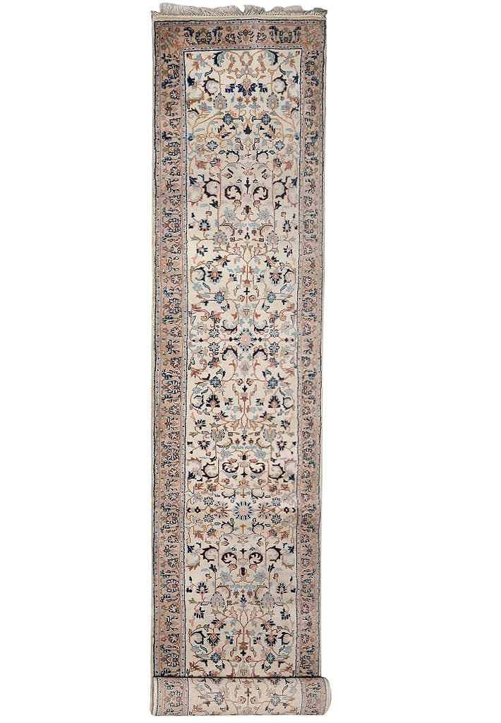 2.6 x 15 Feet Kashan Handmade Wool Floral Runner: 2.6 x 15 Feet Kashan Handmade Wool Floral Runner Free continental US Shipping This Kashan handmade runner measures 2.6 x 15 feet and features a classic Persian-inspired design with floral motifs, grac
