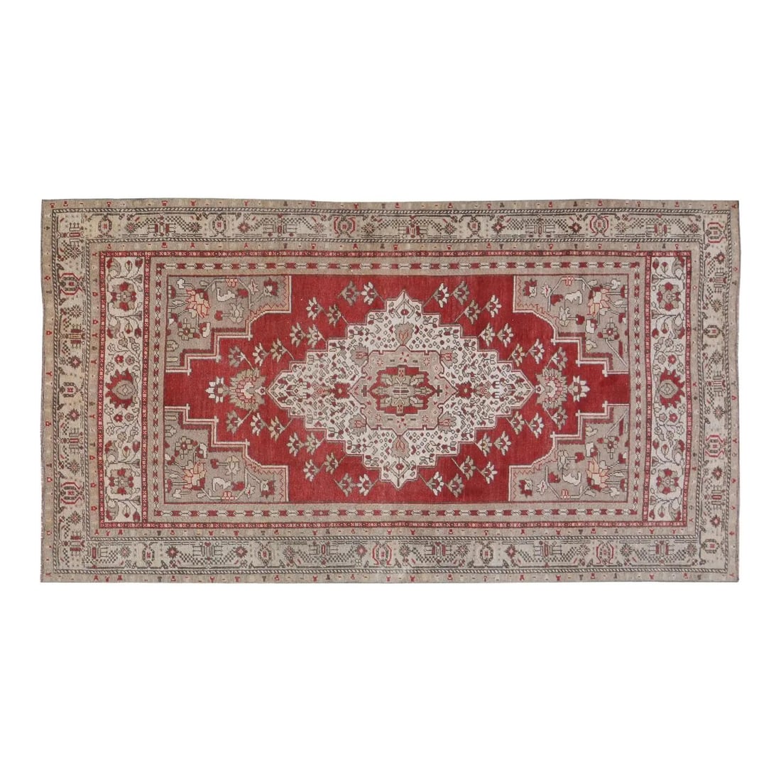 4'9" x 9' Anatolian Wool Rug Hand Knotted Vintage Turkish Carpet: 4'9" x 9' Anatolian Wool Rug Hand Knotted Vintage Turkish Carpet This vintage Turkish Anatolian rug is hand-knotted from wool using traditional techniques that highlight generations of craftsmanship. 