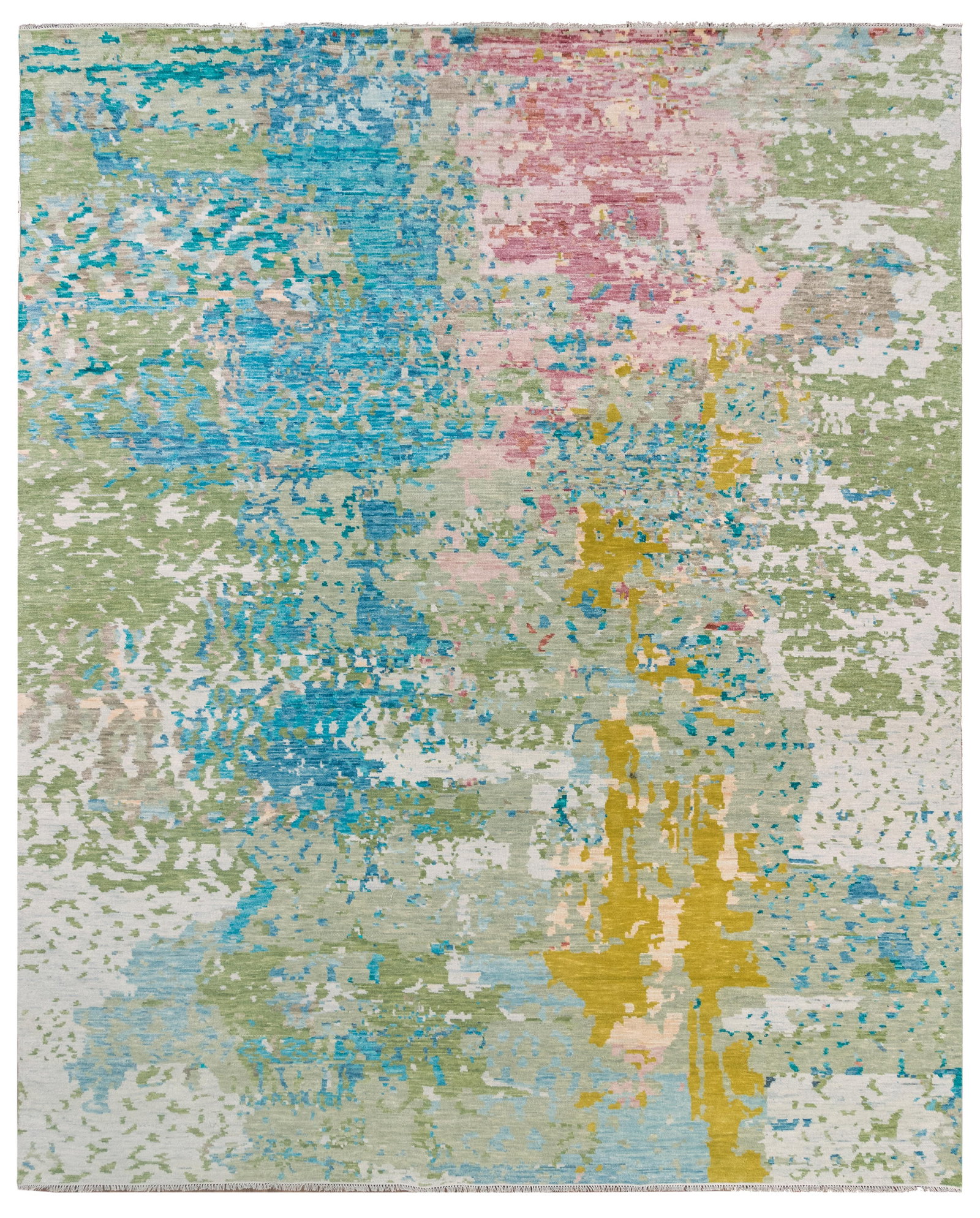12x15 Modern Handmade Area Rug in Allergy-Free Wool: 12x15 Modern Handmade Area Rug in Allergy-Free Wool Free continental US Shipping Introducing an exquisite 12' x 15' Modern Handmade Rug, crafted from the finest quality natural wool to ensure an aller