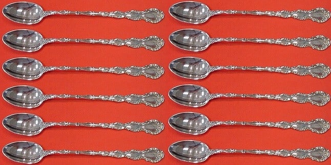 Gorham Strasbourg Sterling Silver Iced Tea Spoons Set of 12 (1 of 4)