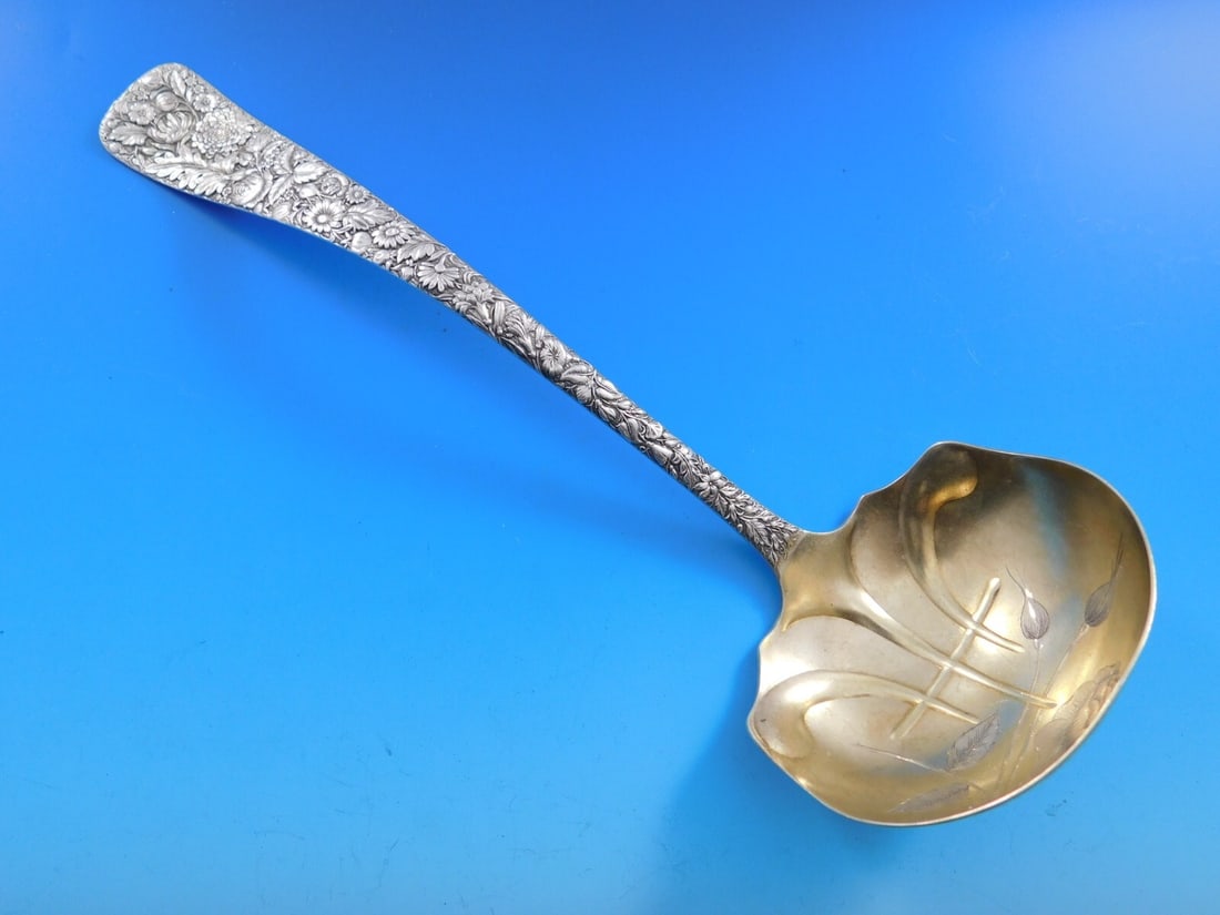 Towle Arlington Sterling Silver Soup Ladle Goldwashed Rose Bowl 10 1/8 (1 of 5)
