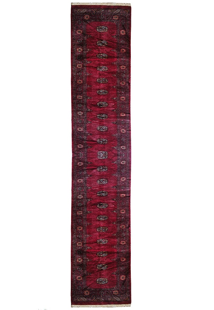 Handmade 2.7 x 16 Bokhara Wool Area Rug from Pakistan: Handmade 2.7 x 16 Bokhara Wool Area Rug from Pakistan Free continental US Shipping Transform your living space with the exquisite charm of this 16-foot long Bokhara rug, meticulously handcrafted in Pa