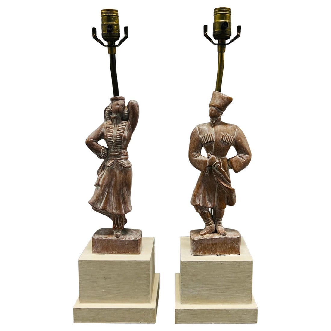 Yasha Heifetz Mid-Century Modern Carved Wood Table Lamps Set of 2: Yasha Heifetz Mid-Century Modern Carved Wood Table Lamps Set of 2 This exquisite pair of table lamps, designed by Yasha Heifetz, showcases a Mid-Century Modern aesthetic with their unique carved wood 