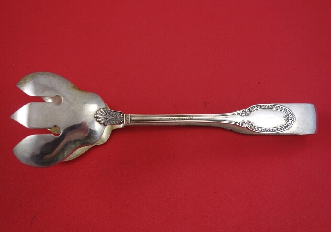 Buccellati Empire Sterling Silver Salad Tong 8 3/4" Serving Piece: Buccellati Empire Sterling Silver Salad Tong 8 3/4" Serving Piece Elevate your dining experience with this exquisite Empire Salad Tong by Buccellati. Crafted from high-quality sterling silver, this se