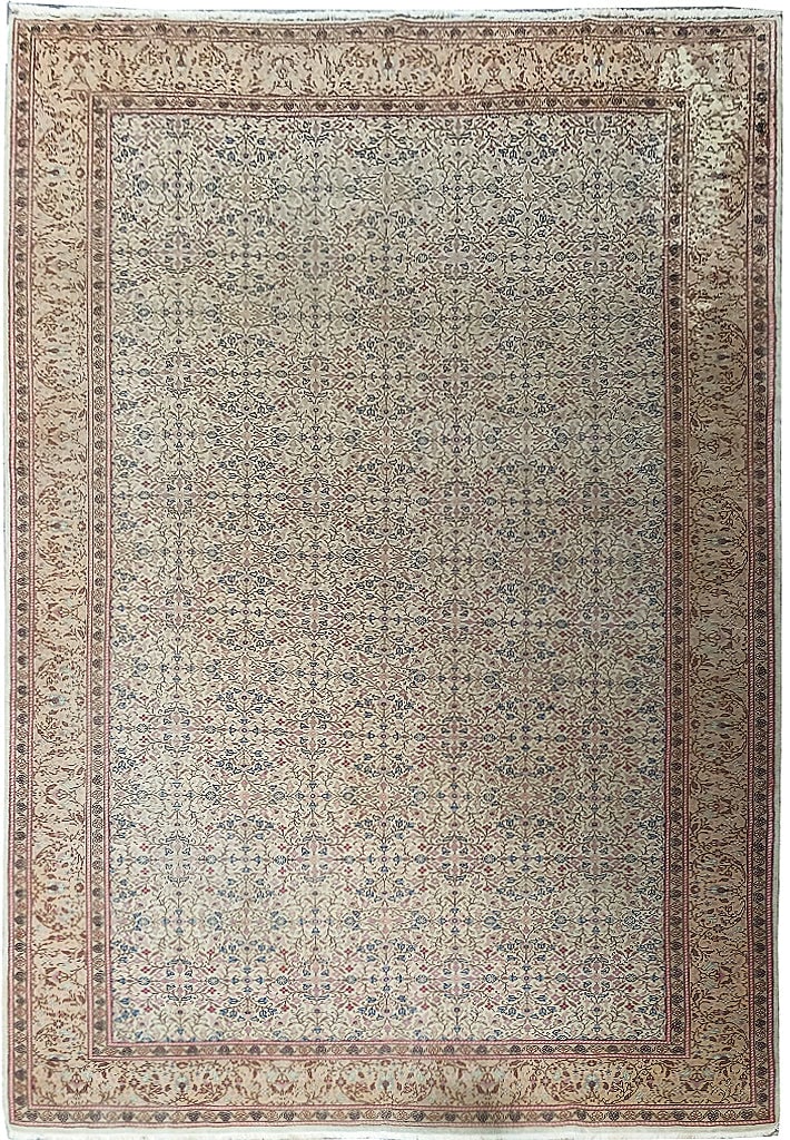 Handwoven 7.4 x 10.6 Semi-Antique Turkish Qaisari Area Rug: Handwoven 7.4 x 10.6 Semi-Antique Turkish Qaisari Area Rug Free continental US Shipping Enhance your living space with the elegance of this 7.4 x 10.6 Semi-Antique Turkish Qaisari Rug. Handwoven in th