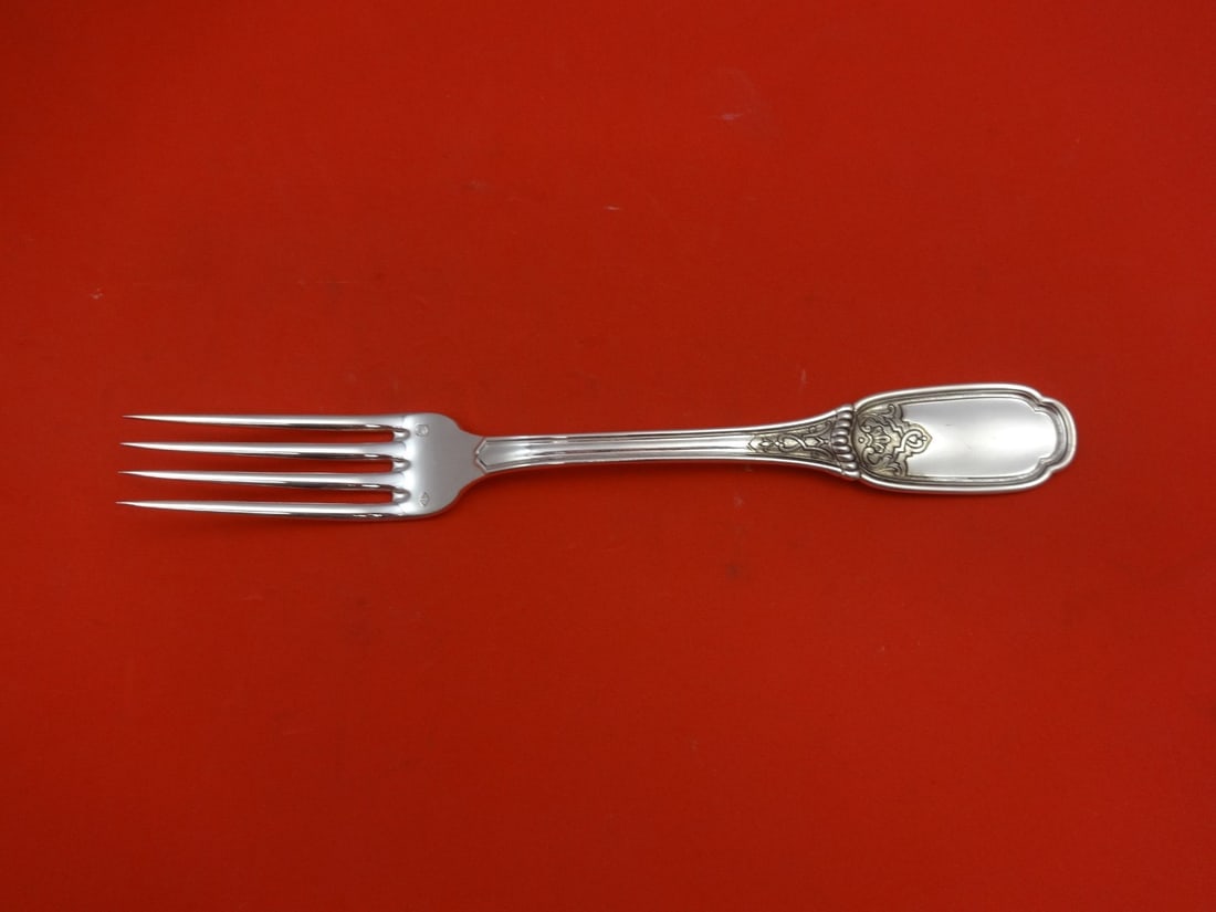 Souche-Lapparra Blois Sterling Silver Fork 7 1/4 Inch Flatware: Souche-Lapparra Blois Sterling Silver Fork 7 1/4 Inch Flatware Introducing the exquisite Blois fork by Souche-Lapparra, crafted from high-quality sterling silver. This regular fork measures 7 1/4 inch