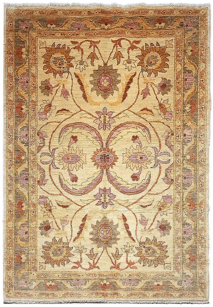 Elegant 4'10 x 6'4 Apricot Chobi Peshawar Rug Handmade Wool Floral Design: Elegant 4'10 x 6'4 Apricot Chobi Peshawar Rug Handmade Wool Floral Design Free continental US Shipping Enhance your living space with this stunning 4' 10" x 6' 4" Apricot Chobi Peshawar Rug. Crafted f