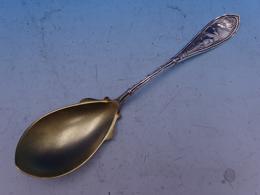 Whiting Victorian Sterling Silver Berry Spoon Japanese Pattern 8 7/8" (1 of 5)