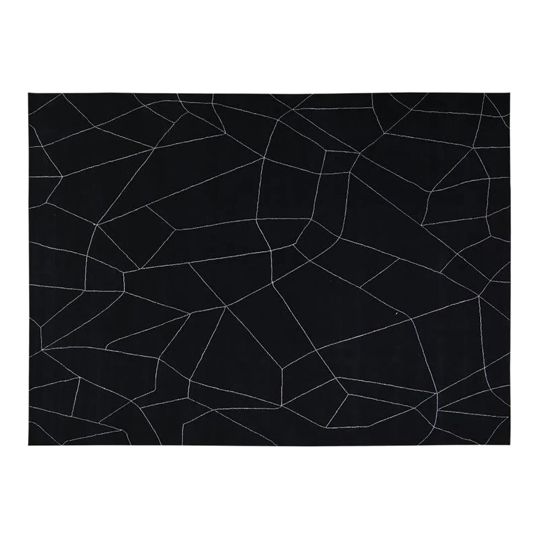 Abstract Black Wool Area Rug Hand Knotted Moroccan 8'1 x 10': Abstract Black Wool Area Rug Hand Knotted Moroccan 8'1 x 10' This Moroccan hand knotted wool rug features an abstract design in black. Crafted from wool, it offers a unique and artisanal touch to any 