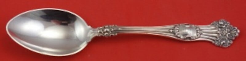 Alvin Viking Sterling Silver Teaspoon 5 7/8 Inch Monogrammed Flatware: Alvin Viking Sterling Silver Teaspoon 5 7/8 Inch Monogrammed Flatware Experience the elegance of the Viking pattern with this exquisite Sterling Silver Teaspoon by Alvin. Measuring 5 7/8 inches, this 