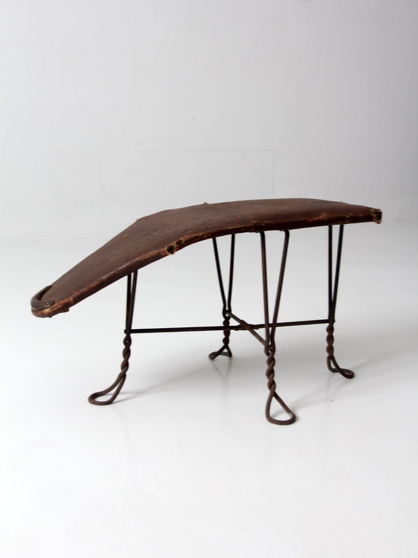 Victorian Iron Shoe Store Fitting Stool with Upholstered Sloped Seat (1 of 18)
