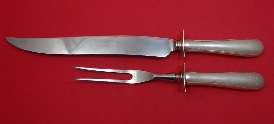 Tuttle Feather Edge Sterling Silver 14" Roast Carving Set 2 Piece (1 of 1)