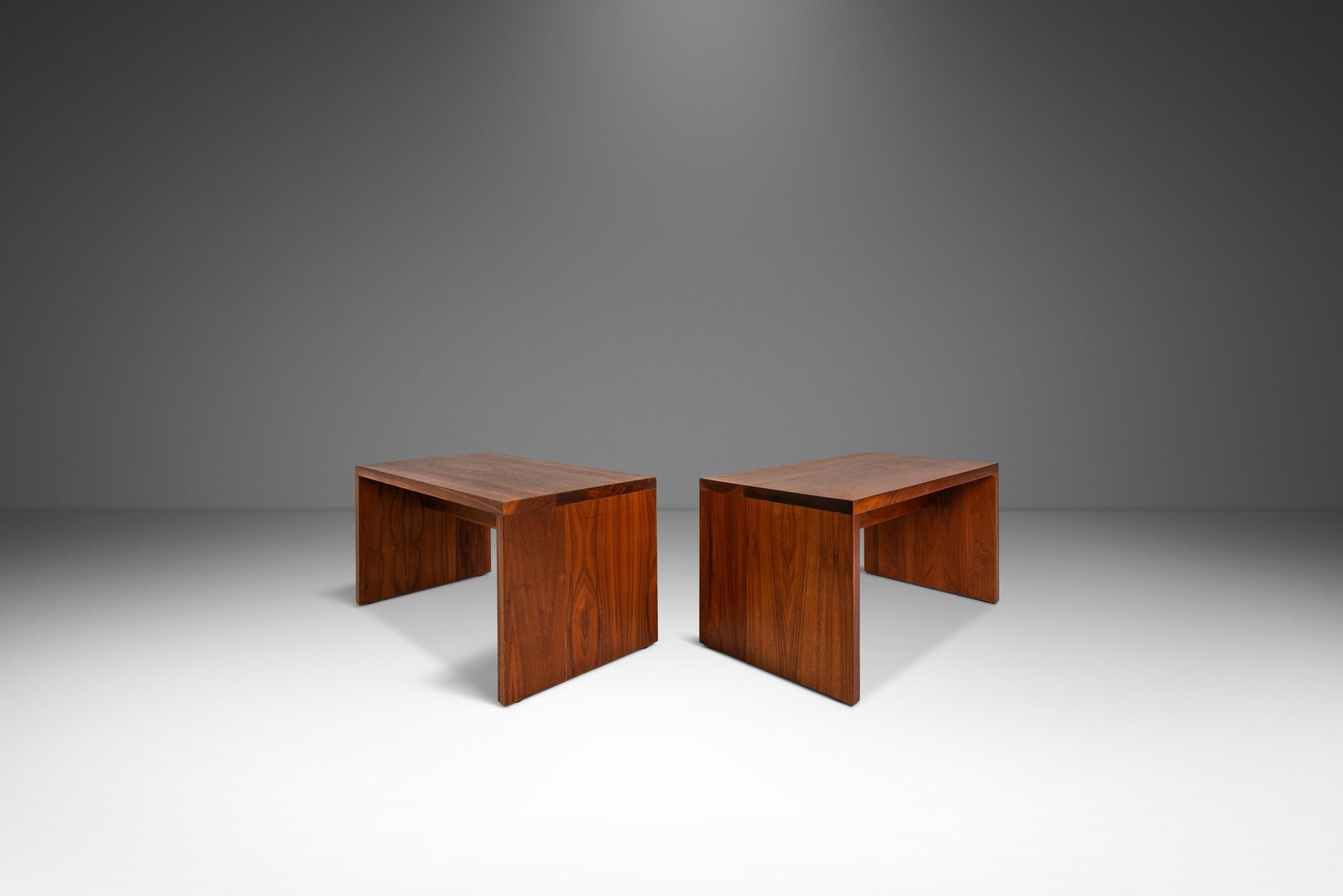 Pair of Walnut Minimalist Studio Benches 36 x 18 x 18 in (1 of 18)