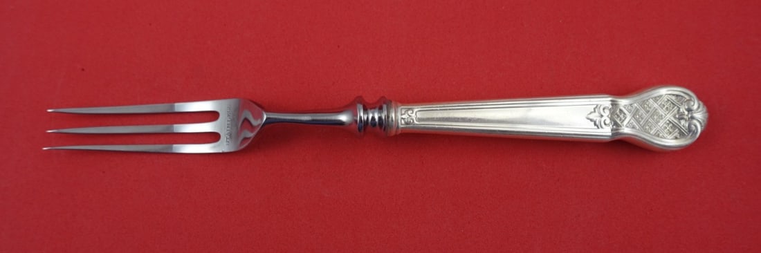 Tiffany and Co AJ Fuller Custom Sterling Silver Game Fork 6 3/4": Tiffany and Co AJ Fuller Custom Sterling Silver Game Fork 6 3/4" This exquisite sterling silver game fork is a stunning piece from Tiffany and Co., featuring the AJ Fuller Custom Pattern. Crafted with