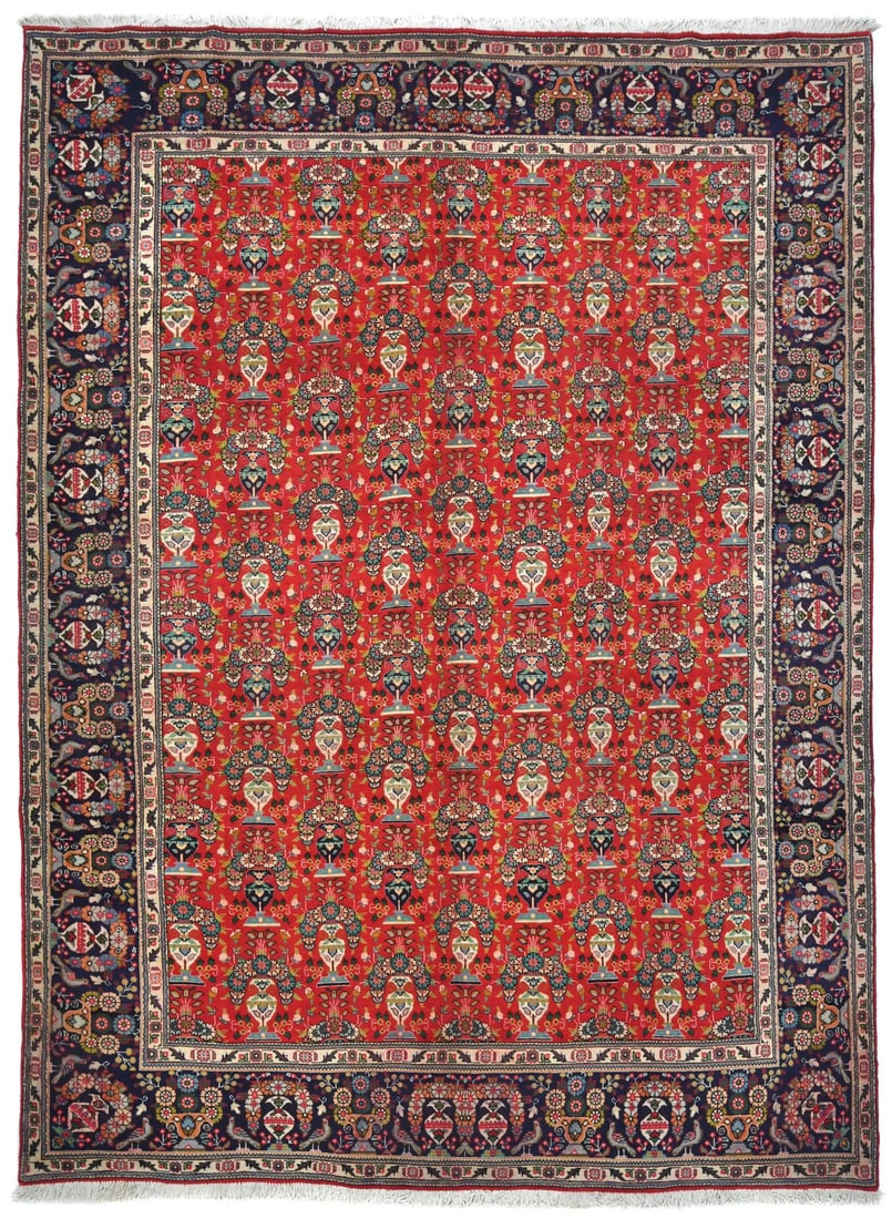 Vintage Handmade Oriental Floral Rug 9'7"x12'10" Wool Traditional Carpet: Vintage Handmade Oriental Floral Rug 9'7"x12'10" Wool Traditional Carpet Enhance your living space with this vintage handmade Oriental rug featuring a classic floral design. Crafted in Western Asia du