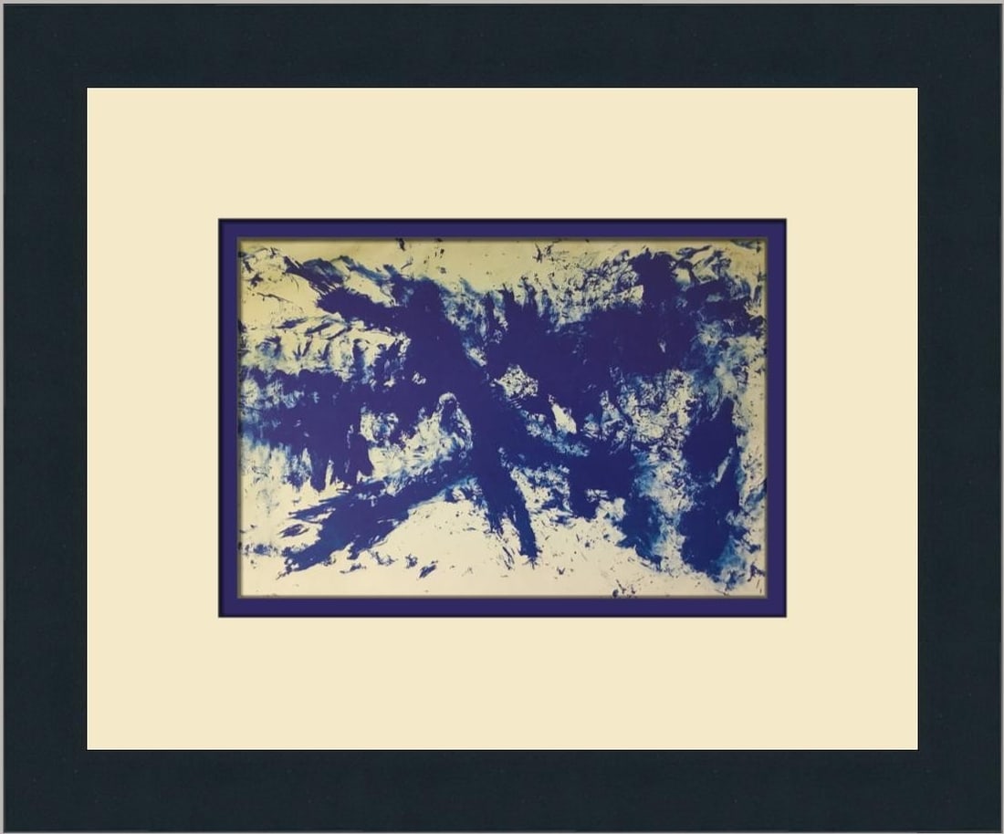 Framed Yves Klein The Big Blue Anthropometry offset lithograph print (1 of 2)