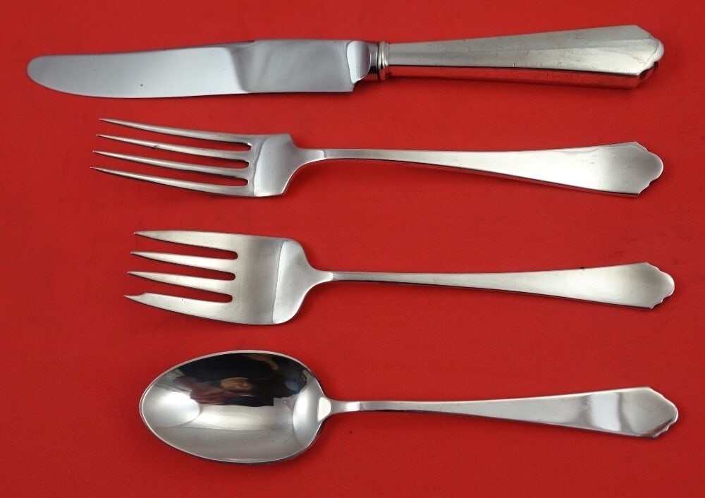 Frank M. Whiting Governor Winthrop Sterling Silver 4-Pc Set: Frank M. Whiting Governor Winthrop Sterling Silver 4-Pc Set Enhance your dining experience with this exquisite 4-piece place setting in the Governor Winthrop pattern by Frank M. Whiting. Crafted from 