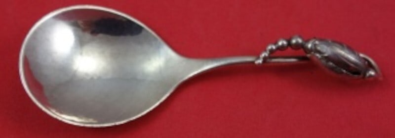 Georg Jensen Blossom Sterling Silver Tea Caddy Spoon 4 Inch (1 of 2)