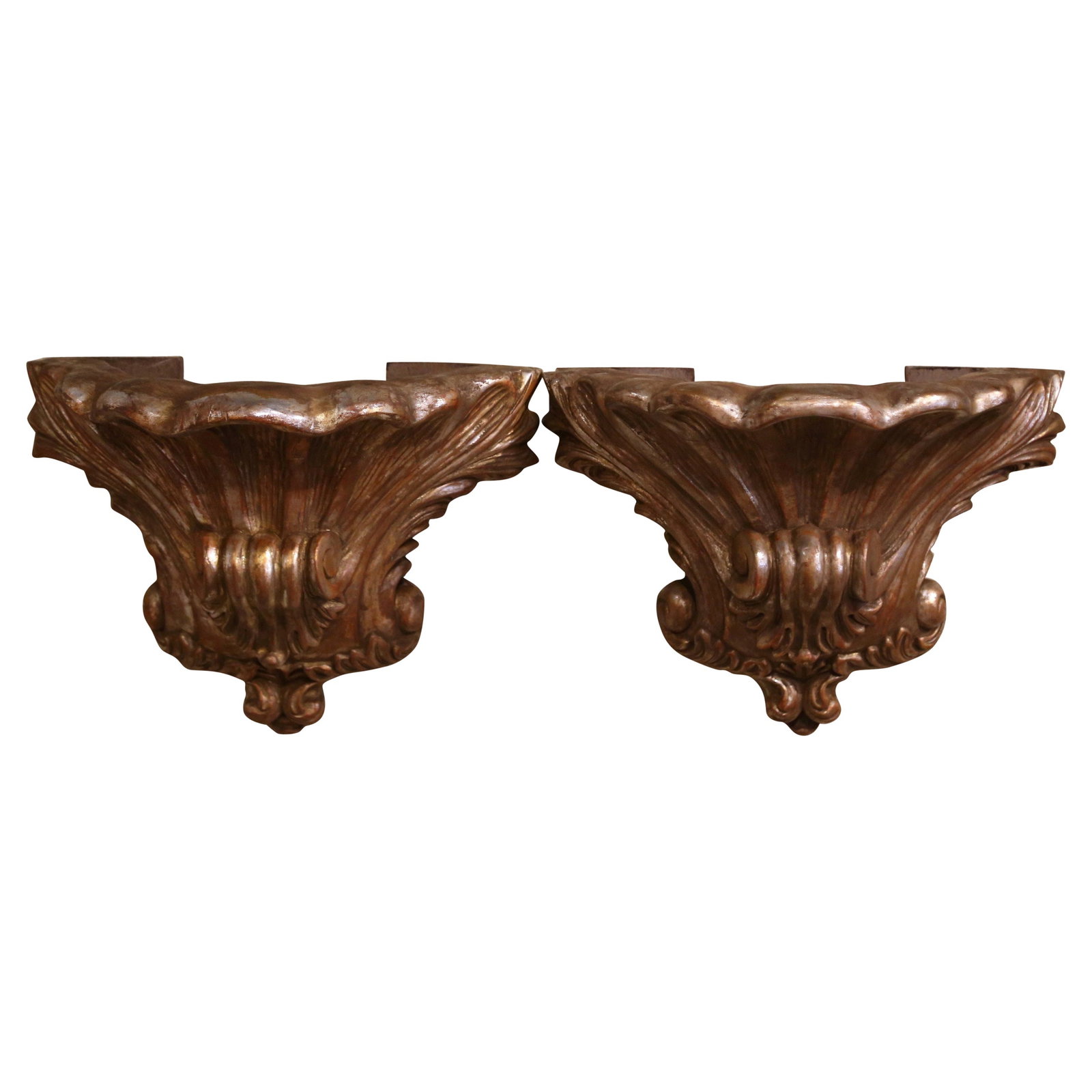 Antique Louis XV Giltwood Wall Brackets Set of 2 France 1860 (1 of 7)