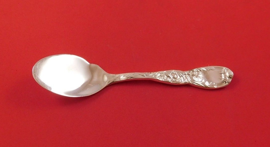 Tiffany & Co. Sterling Silver Sauce Spoon Chrysanthemum Pattern 6.75 Inch: Tiffany & Co. Sterling Silver Sauce Spoon Chrysanthemum Pattern 6.75 Inch This is a Tiffany & Co. Chrysanthemum pattern sterling silver sauce spoon, measuring 6 3/4 inches. Crafted in the United State