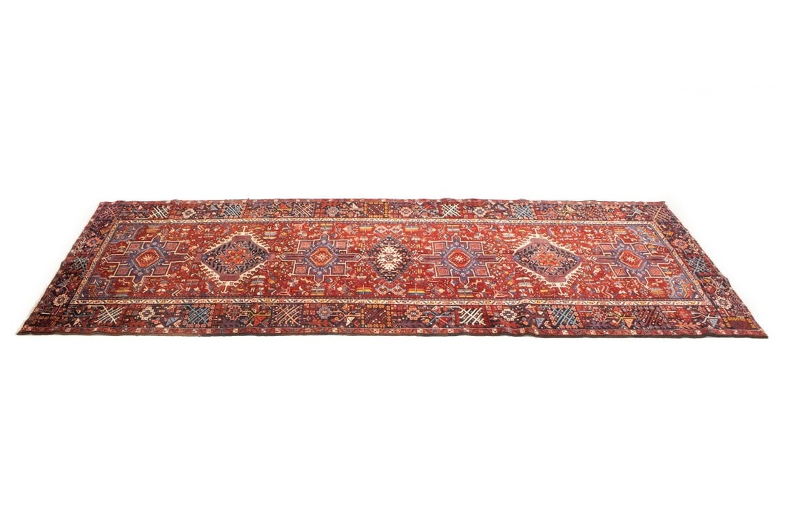 Vintage hand-knotted wool geometric tribal runner rug 5'0 x 12'10 - 5