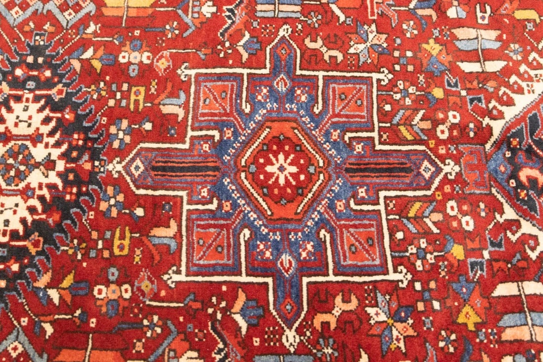 Vintage hand-knotted wool geometric tribal runner rug 5'0 x 12'10 - 9