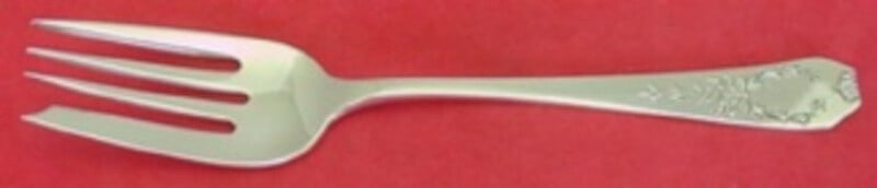 Whiting Madam Jumel Sterling Silver Salad Fork 4-Tine 6 1/8": Whiting Madam Jumel Sterling Silver Salad Fork 4-Tine 6 1/8" This exquisite salad fork features the elegant Madam Jumel pattern by Whiting, crafted from high-quality sterling silver. Measuring 6 1/8 i