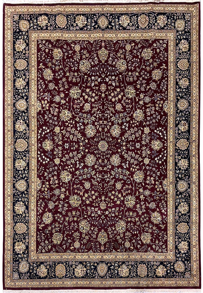 8.6x12.6 Handmade Wool Silk Tabriz Area Rug Premium Quality: 8.6x12.6 Handmade Wool Silk Tabriz Area Rug Premium Quality Free continental US Shipping Enhance your living space with this exquisite handmade rug, measuring 8.6' x 12.6' (102 in x 150 in). Crafted f