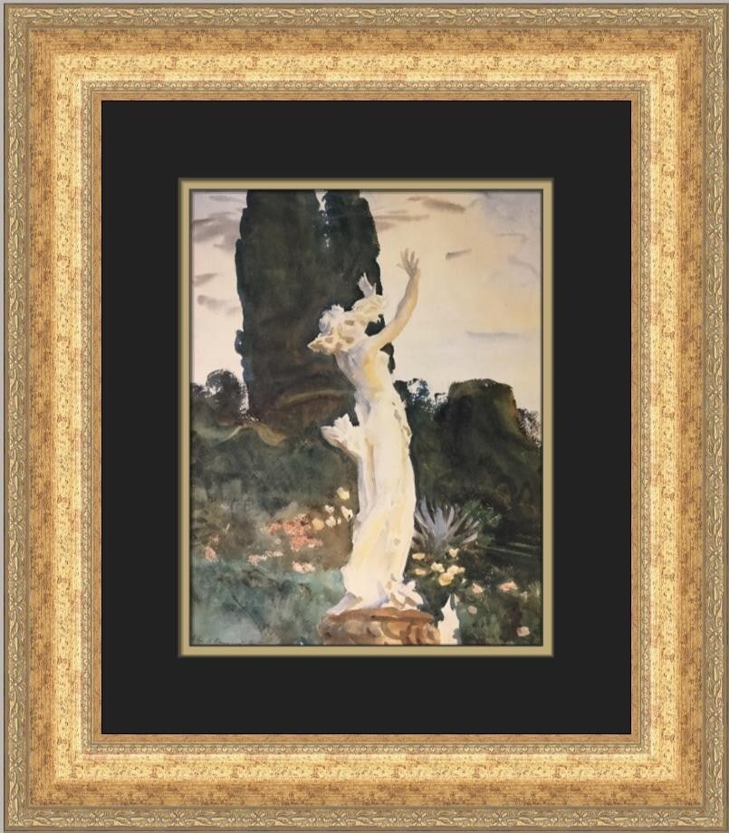 John Singer Sargent Statue of Daphne Custom Framed Print 19x17: John Singer Sargent Statue of Daphne Custom Framed Print 19x17 This exquisite custom framed print features the renowned artwork 'Statue of Daphne' by John Singer Sargent. Measuring 19 in height and 17