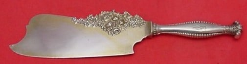 Shiebler Sandringham Sterling Silver Ice Cream Slice 11.25 Inches 3D Floral Blade: Shiebler Sandringham Sterling Silver Ice Cream Slice 11.25 Inches 3D Floral Blade Presenting the exquisite Sandringham Ice Cream Slice by Shiebler, crafted from high-quality sterling silver. This eleg
