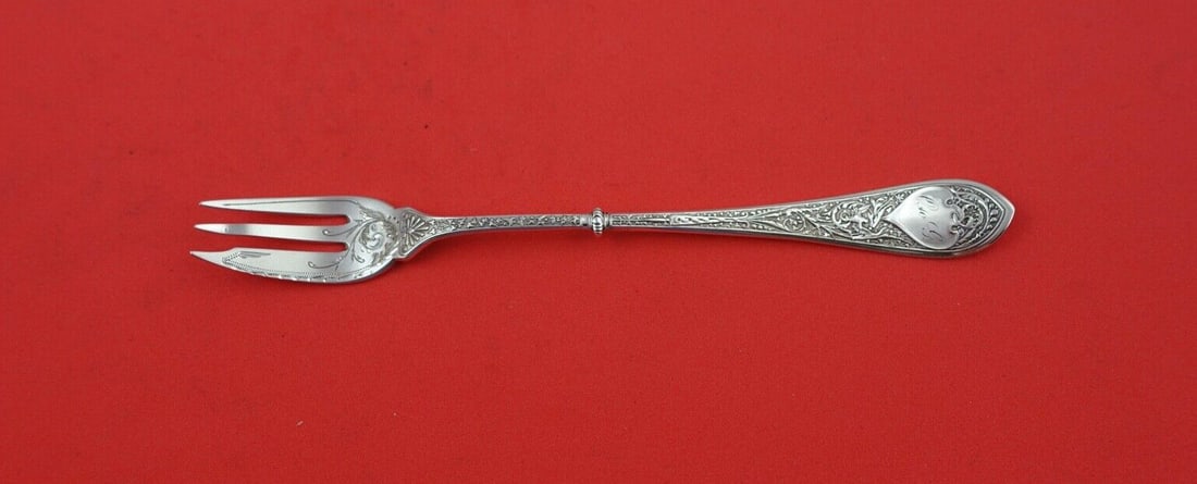 Gorham Raphael Sterling Silver Brite-Cut Cocktail Fork 6.25" (1 of 2)