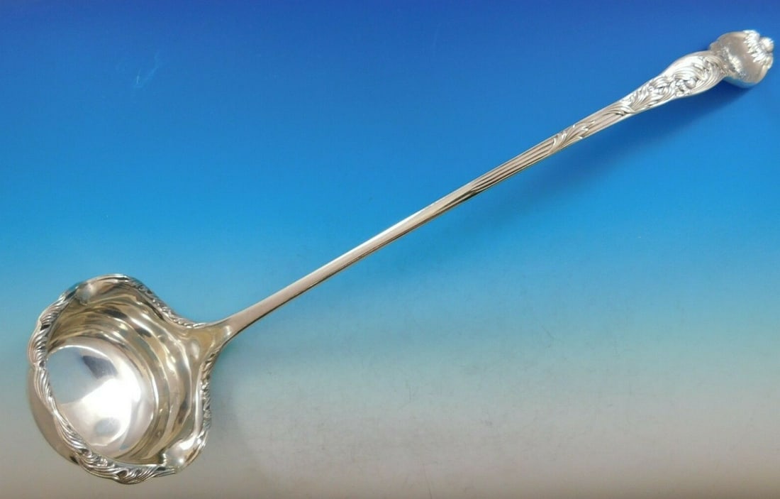 Sterling Silver Punch Ladle Chrysanthemum Pattern by Tiffany & Co Decorated Edge (1 of 11)