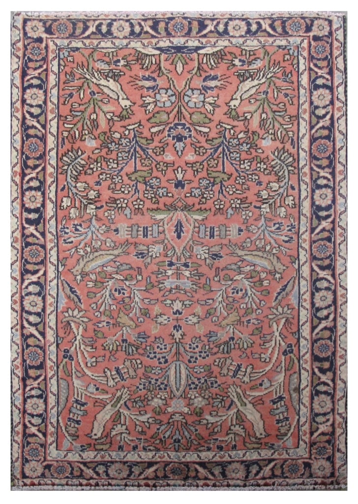 Persian Hamadan Rug 71 x 46 Inch Handwoven Wool Faded Orange: Persian Hamadan Rug 71 x 46 Inch Handwoven Wool Faded Orange Free continental US Shipping Discover the beauty of this handcrafted Persian Hamadan Rug, measuring 5' 11" x 3' 10". With its luxurious sil