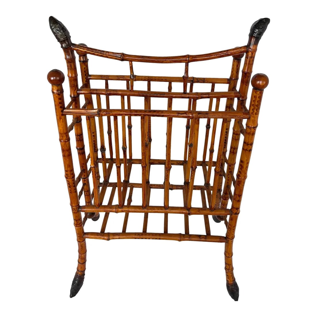 Antique English Bamboo Magazine Holder c.1900 Tortoiseshell Finish (1 of 10)