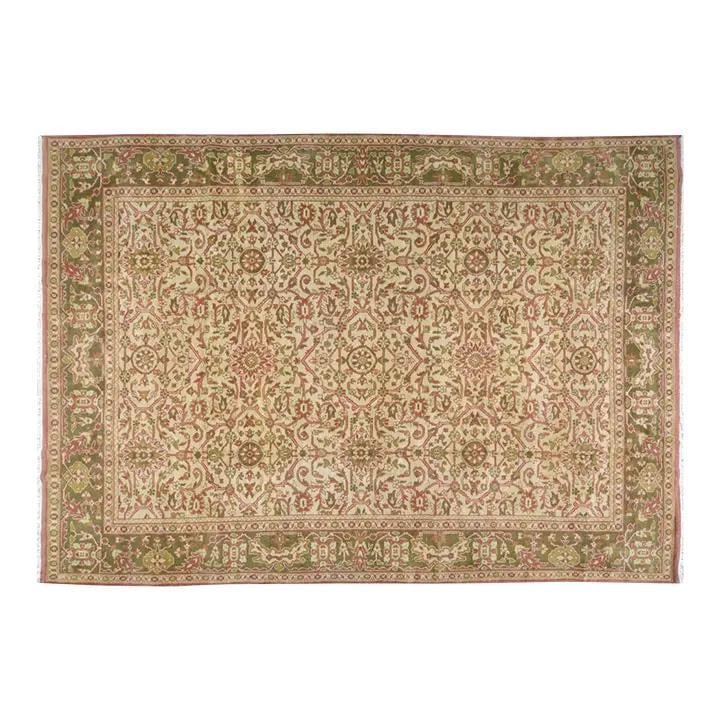 Turkish Wool Area Rug Hand Knotted 9'6" x 13'8" Vintage Style: Turkish Wool Area Rug Hand Knotted 9'6" x 13'8" Vintage Style This vintage Turkish wool rug has been hand-knotted using traditional techniques, showcasing a blend of timeless craftsmanship and modern 