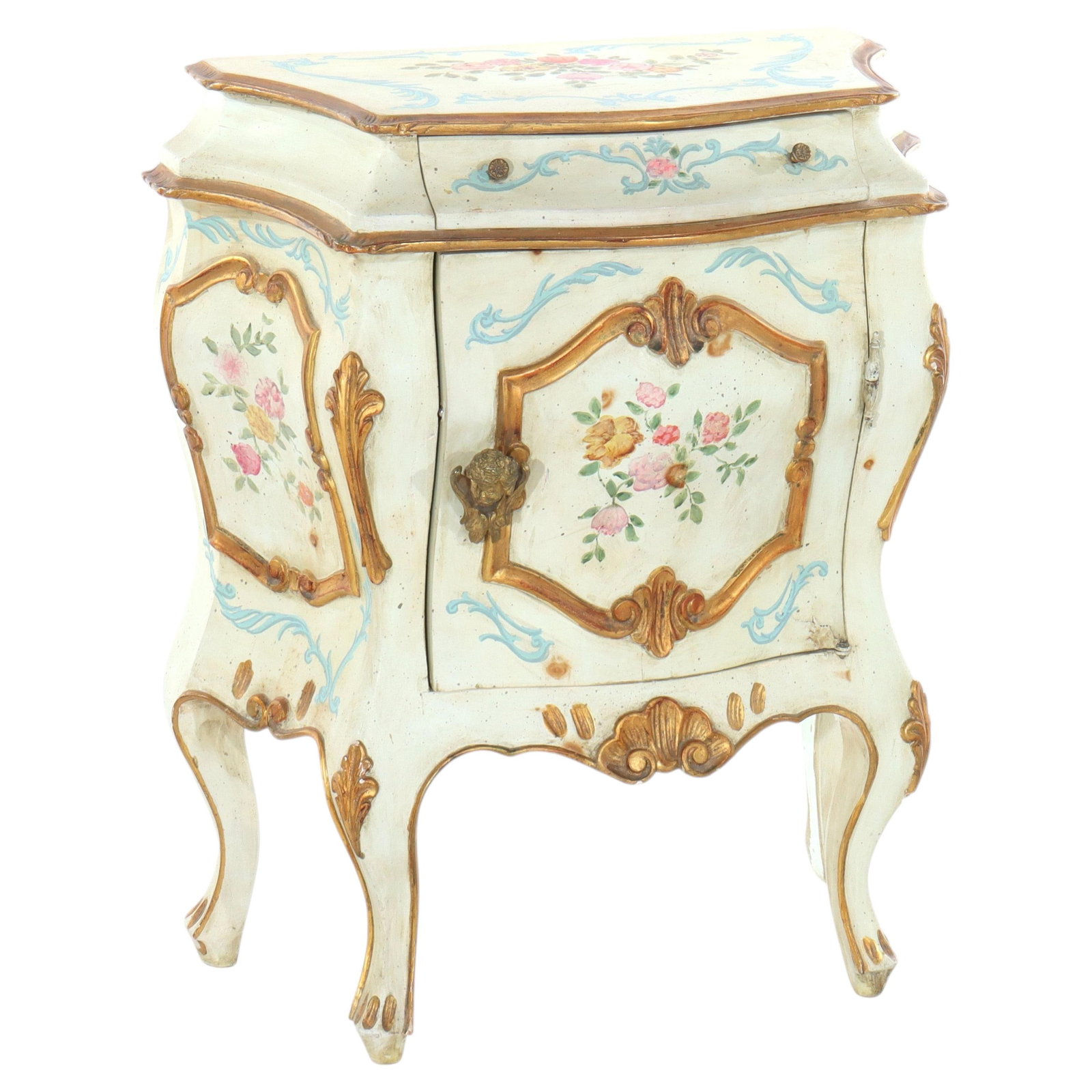 20th Century French Rococo Wood Bombay Side Stand Cherub Pull (1 of 12)