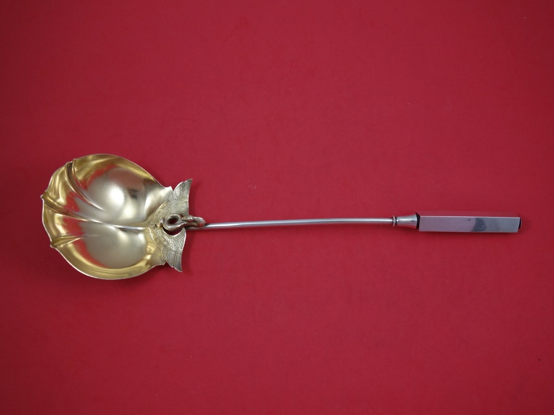 Gorham Isis Antique Sterling Silver Soup Ladle 12 1/4 Gold Washed: Gorham Isis Antique Sterling Silver Soup Ladle 12 1/4 Gold Washed This exquisite soup ladle, crafted in the renowned Isis pattern by Gorham, showcases the elegance of antique sterling silverware. It f