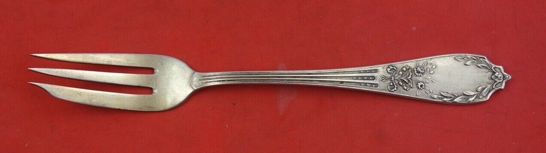 Polish Sterling Pastry Fork 3-Tine Bow .800 Silver 6 Inch (1 of 2)