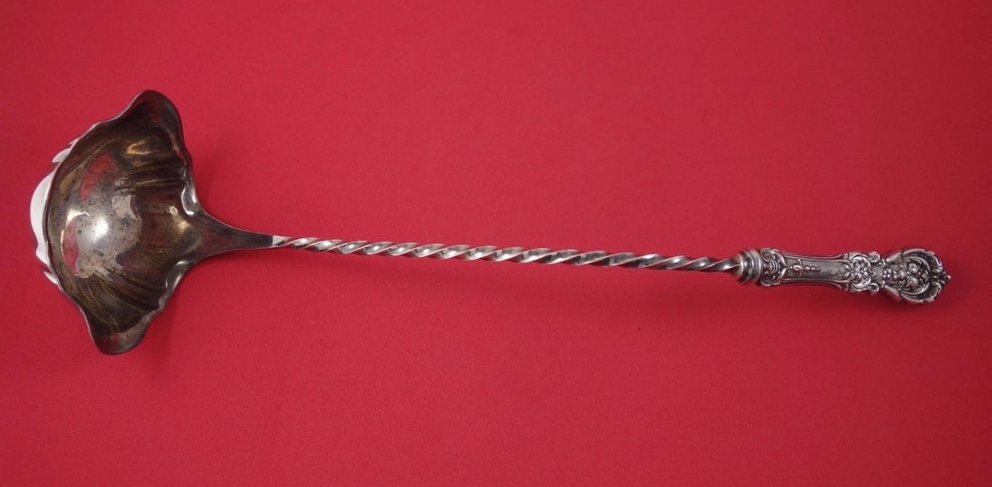 Reed & Barton Francis I Sterling Silver Soup Ladle 14.5" Twisted Handle: Reed & Barton Francis I Sterling Silver Soup Ladle 14.5" Twisted Handle This exquisite soup ladle features the classic Francis I pattern by Reed & Barton, a staple in fine silverware. Crafted from hig