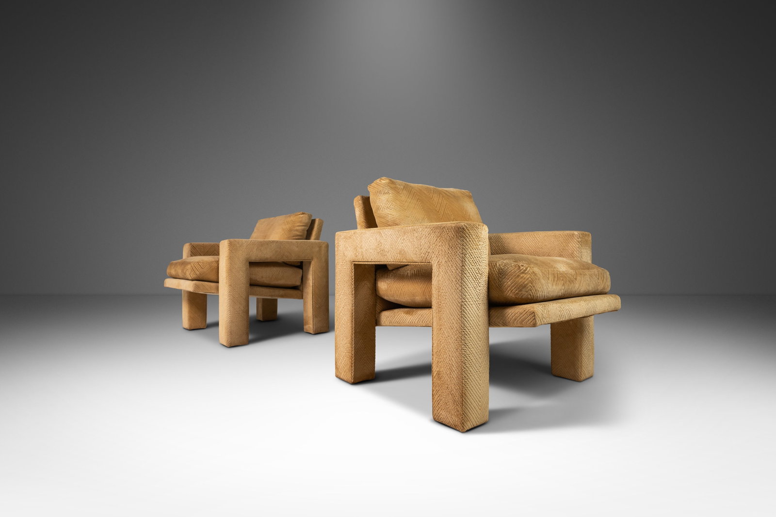 Set of 2 Mid-Century Modern Parsons Chairs in the Style of Milo Baughman 1970s (1 of 10)
